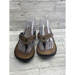 Clarks Collection Brown Braided Thong Sandals Women's Size‎ 8 M #60469